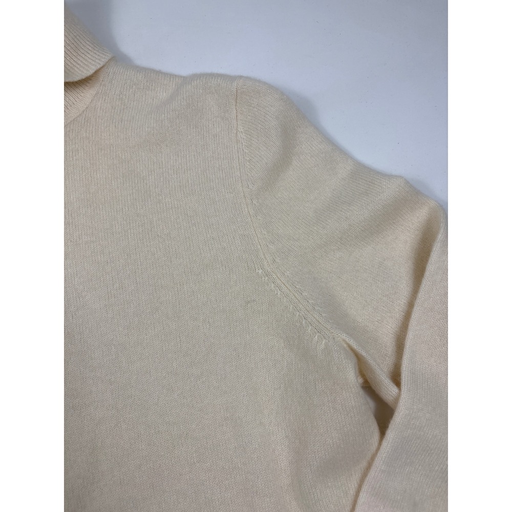 Lord & Taylor Womens 100% Cashmere Turtleneck Sweater Cream Off-White Large - Picture 3 of 9